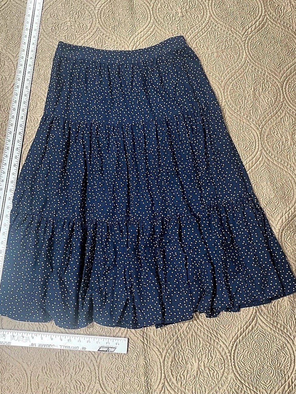 Lauren Conrad Polka Dot Tiered A-Line Skirt in Blue Size Large Like New